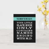 年を取る:小さな黒い本には医者しかいない カード (黄色い花)