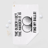 年を取れば取るほどボールを見つけるのが難しくなる ゴルフタオル (インサイチュ)