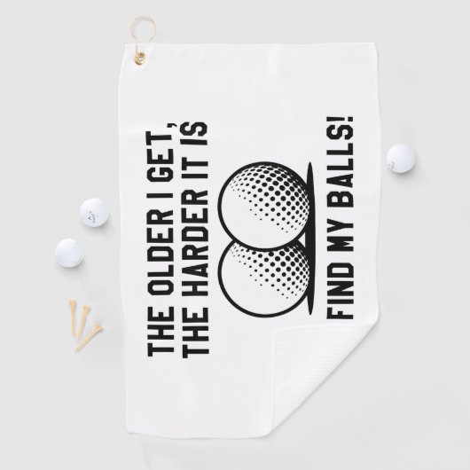 年を取れば取るほどボールを見つけるのが難しくなる ゴルフタオル (インサイチュ)