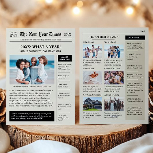 年を振り返って　～明けましておめでとうございます～　新聞 シーズンカード