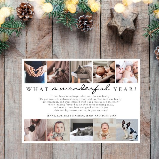 年を振り返る素敵な写真コラージュ シーズンカード