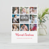 年を振り返る9枚の写真を使ったクリスマスカード 招待状 (スタンド正面)