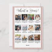 年を振り返る アーチ写真と赤いリボンのクリスマス シーズンカード (裏面)