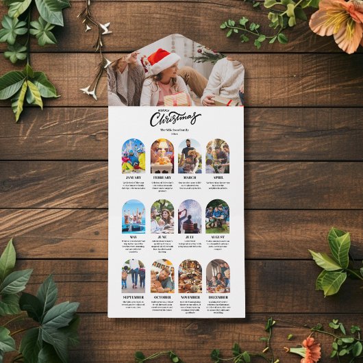 年を振り返る 13年間の写真コラージュ オーダーメイドのグリーティング オールインワン招待状