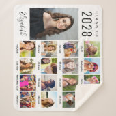 年を経た卒業写真コラージュ シェルパブランケット (正面)