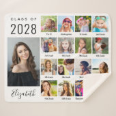 年を経た卒業写真コラージュ シェルパブランケット (正面(横))