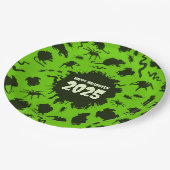 年を追加するハッピーハローウィン濃い不気味なクローリー ペーパープレート (アングル)