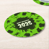 年を追加するハッピーハローウィン濃い不気味なクローリー ラウンドペーパーコースター (アングル)