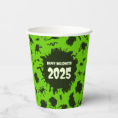 年を追加するハッピーハローウィン濃い不気味なクローリー 紙コップ (裏面)