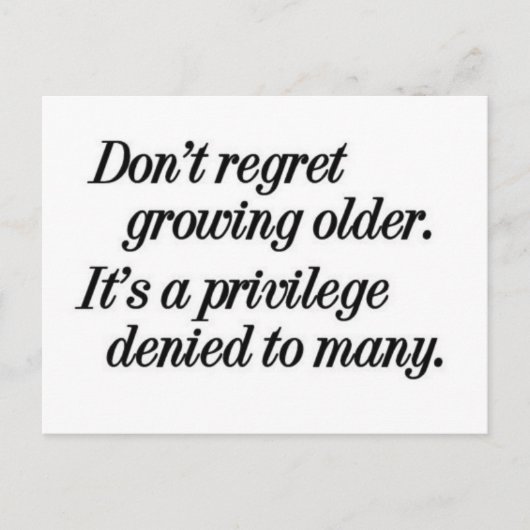 年を重ねる特権 ポストカード (正面)