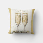 「年エレガントの応援」ゴールデンシャンパン クッション (正面)