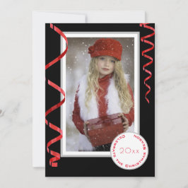 年エレガント付き独身のフォトクリスマスカード シーズンカード