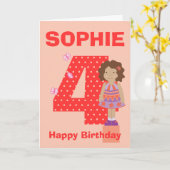 年カスタマイズ齢名義の女の子の誕生日カード カード (黄色い花)