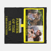 年カスタムのテレビのファーターおもしろいパパ2の写真 フリースブランケット (正面(横))