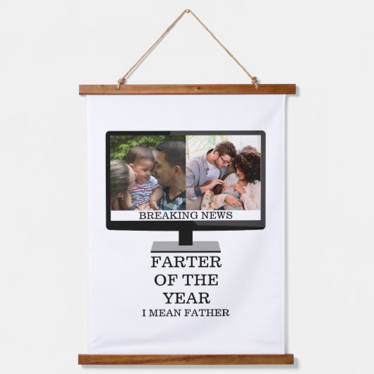 年カスタムのテレビのファーターおもしろいパパ2の写真 吊り下げ型タペストリー (正面)
