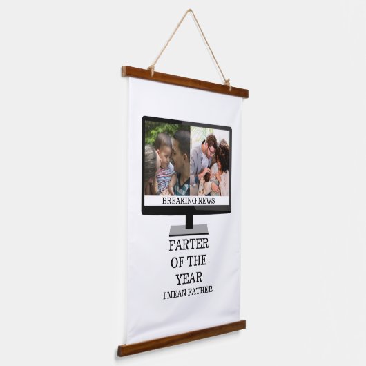 年カスタムのテレビのファーターおもしろいパパ2の写真 吊り下げ型タペストリー (傾斜あり)