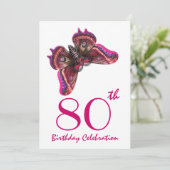 年カスタムの誕生日パーティー招待状紫蝶 招待状 (スタンド正面)