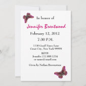 年カスタムの誕生日パーティー招待状紫蝶 招待状 (裏面)