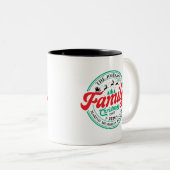 年カスタム名の一致するクリスマスグループの家族 ツートーンマグカップ (正面右)