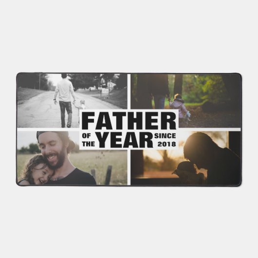 年カスタム父の日の父のコラージュ デスクマット (正面)
