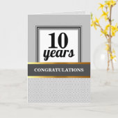 年カスタム間社員記念日グレー カード (黄色い花)