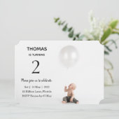 年カスタム齢ベビーの誕生日 招待状 (スタンド正面)