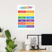 年カラフルの1カ月の教育 ポスター (ホームオフィス)