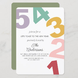 年カラフル末年始パーティー 招待状