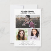 年シンプルのおもしろいの授業スクリプト4写真卒業 案内状 (裏面)