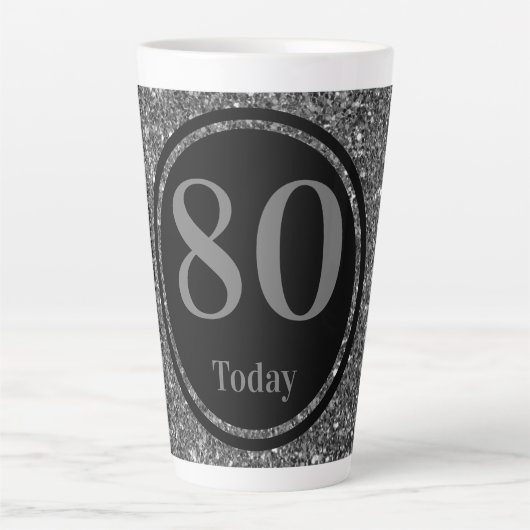 年スタイリッシュ別の特別な誕生日マグギフト80th カフェラテマグ (正面)