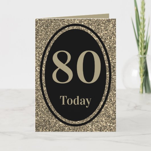 年スタイリッシュ別誕生日カード80日 カード (正面)