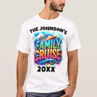 年パーソナライズされた付き家族クルーズシャツ Tシャツ
