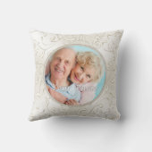 年パーソナライズされた別の写真幸せアニバーサリーギフト クッション (裏面)