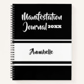 年パーソナライズされた名の表示仕訳帳 ノートブック (正面)