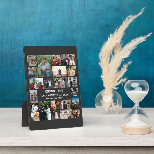 年パーソナライズされた末22枚の写真コラージュ フォトプラーク (側面)