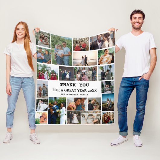 年パーソナライズされた末22枚の写真コラージュ フリースブランケット (インサイチュ)