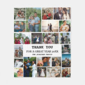 年パーソナライズされた末22枚の写真コラージュ フリースブランケット (正面)