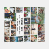 年パーソナライズされた末22枚の写真コラージュ フリースブランケット (正面(横))