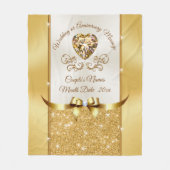 年パーソナライズされた結婚忌 フリースブランケット (正面)