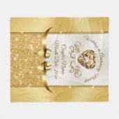 年パーソナライズされた結婚忌 フリースブランケット (正面(横))