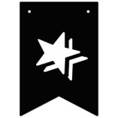 年パーソナライズされた表記の卒業クラス（黒） バンティングフラッグ (第1の旗)