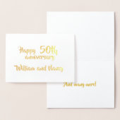 年パーソナライズされた計年の結婚金ゴールド 箔カード (ディスプレー)