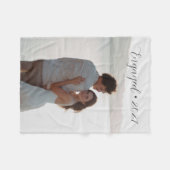 年パーソナライズされた間婚約したフルフォトギフト フリースブランケット (正面(横))