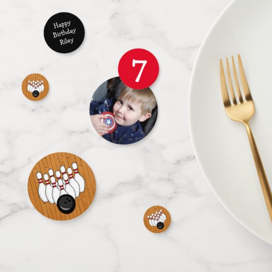 年パーソナライズされた齢・写真ボーリング誕生会 コンフェッティ (グループ)