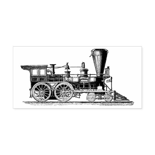 年ビクトリアン気蒸気機関車列車 ラバースタンプ (インプリント)