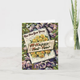 年ビクトリアン花ハッピーニューイヤーノートカード シーズンカード