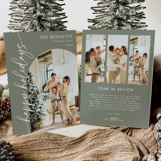 年ミニマルレビューハッピーホリデーアーチ写真 シーズンカード