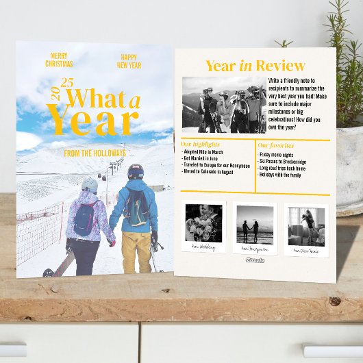 年モダンのレビュー休日の写真カード シーズンカード