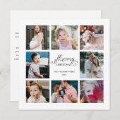 年モダンレビュー8フォトコラージホリデーカード 招待状 (正面/裏面)