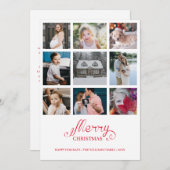 年モダンレビュー9フォトコラージホリデーカード 招待状 (正面/裏面)